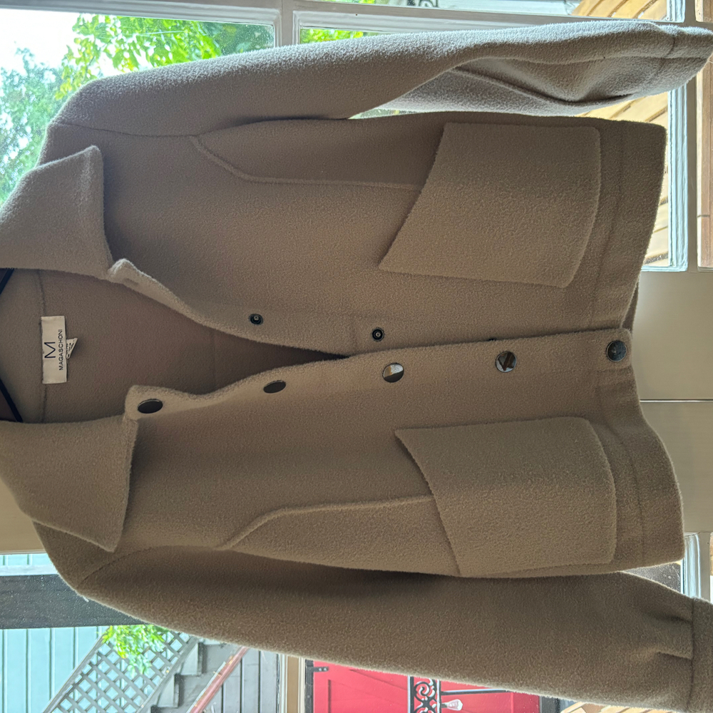 Magaschoni Beige Wool Button-Up Jacket - Size M